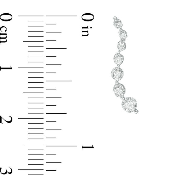 1/6 CT. T.w. Journey Diamond Drop Earrings in 14K White Gold