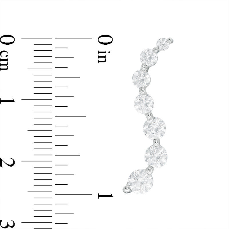 Main Image 2 of 1 CT. T.W. Journey Diamond Drop Earrings in 14K White Gold