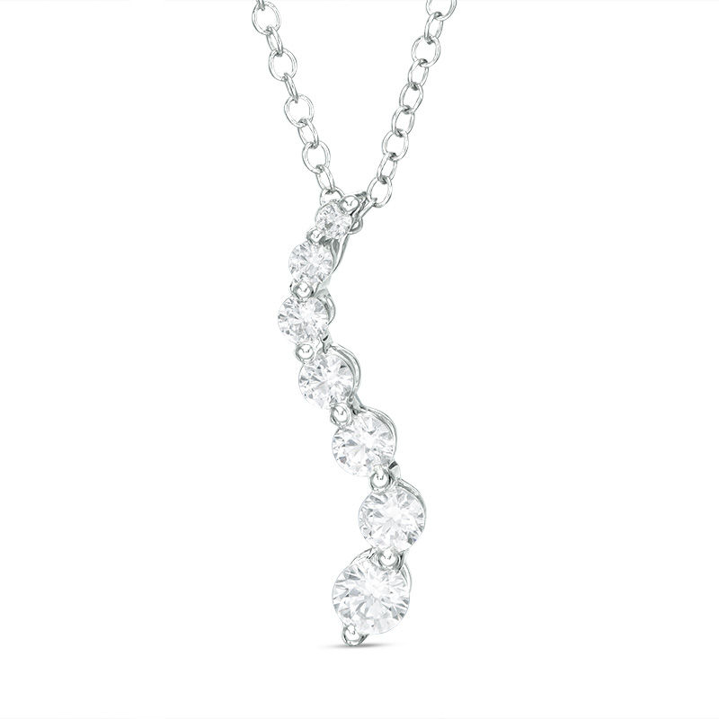 1/2 CT. T.W. Journey Diamond Pendant in 14K White Gold