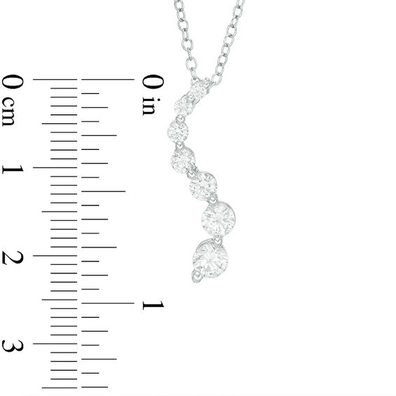 1 CT. T.w. Journey Diamond Pendant in 14K White Gold