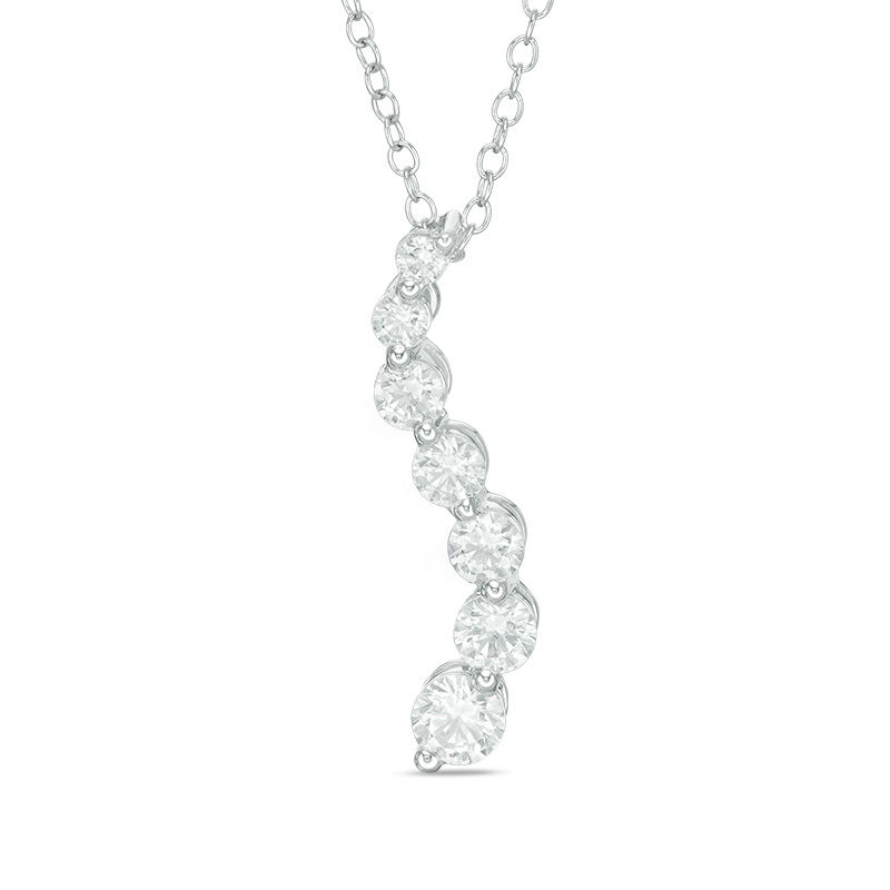 Main Image 1 of 3/4 CT. T.W. Journey Diamond Pendant in 14K White Gold