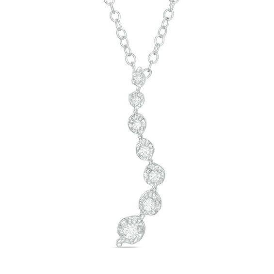 1//2ct diamant Journey Pendentif 14K Or Blanc