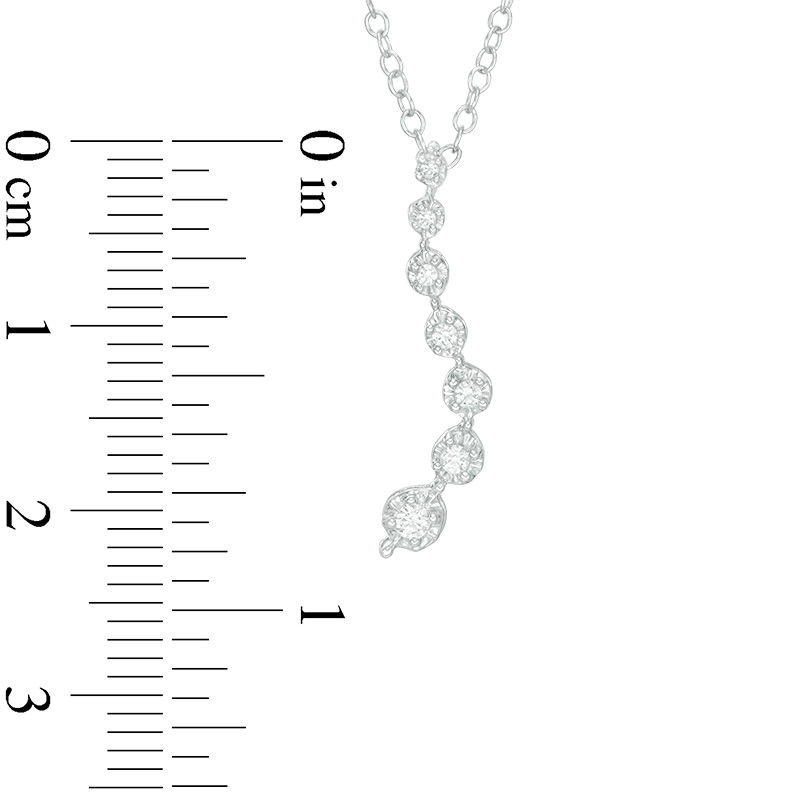 1/10 CT. T.W. Journey Diamond Pendant in 14K White Gold