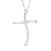 Thumbnail Image 1 of 1/2 CT. T.W. Journey Diamond Cross Pendant in 14K White Gold
