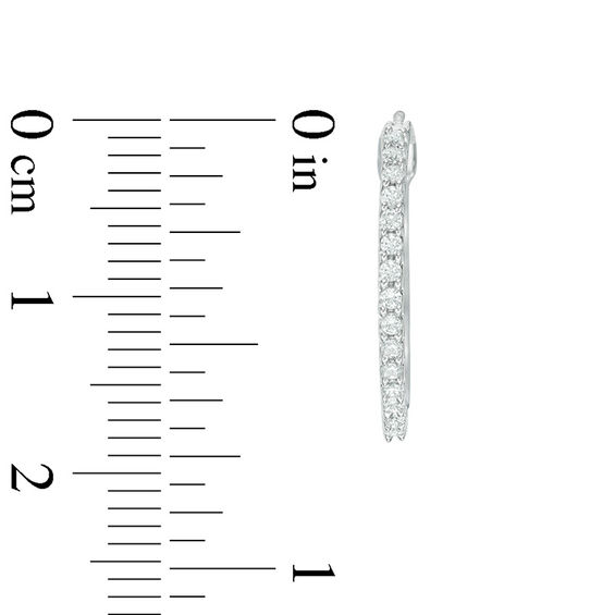 1/4 CT. T.w. Diamond Hoop Earrings in 14K White Gold