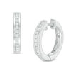 Thumbnail Image 0 of 1/4 CT. T.W. Diamond Huggie Hoop Earrings in 14K White Gold