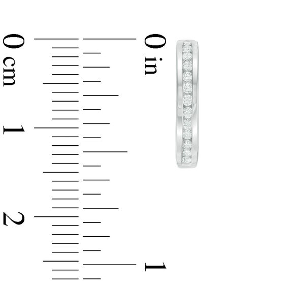 1/4 CT. T.w. Diamond Huggie Hoop Earrings in 14K White Gold