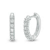 Thumbnail Image 0 of 1/4 CT. T.W. Diamond Huggie Hoop Earrings in 14K White Gold