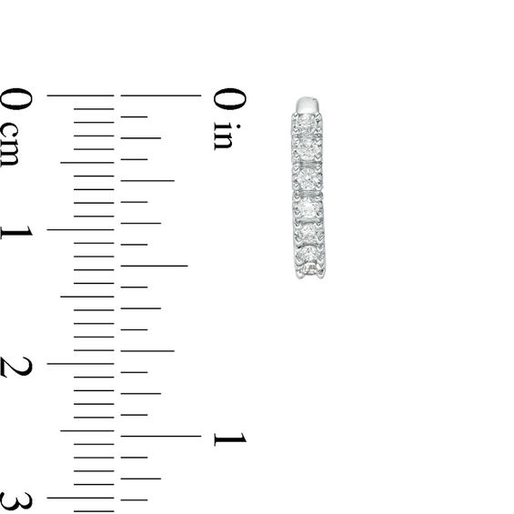 1/4 CT. T.w. Diamond Huggie Hoop Earrings in 14K White Gold