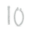 Thumbnail Image 1 of 1/3 CT. T.W. Diamond Inside-Out Hoop Earrings in 14K White Gold