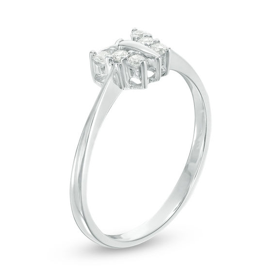 1/6 CT. T.w. Diamond Butterfly Ring in 14K White Gold