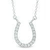 Thumbnail Image 0 of 1/4 CT. T.W. Diamond Horseshoe Necklace in 14K White Gold