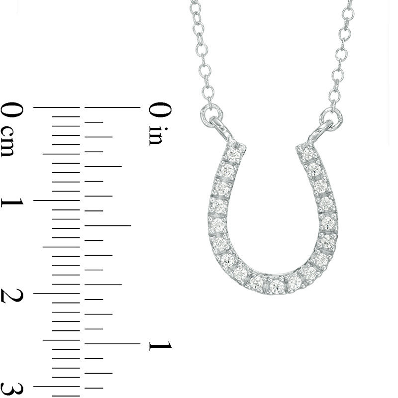 1/4 CT. T.W. Diamond Horseshoe Necklace in 14K White Gold