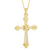Thumbnail Image 1 of 1/4 CT. T.W. Diamond Cross Drop Pendant in 14K Gold