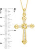Thumbnail Image 2 of 1/4 CT. T.W. Diamond Cross Drop Pendant in 14K Gold
