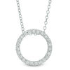 Thumbnail Image 0 of 1/6 CT. T.W. Diamond Open Circle Pendant in 14K White Gold