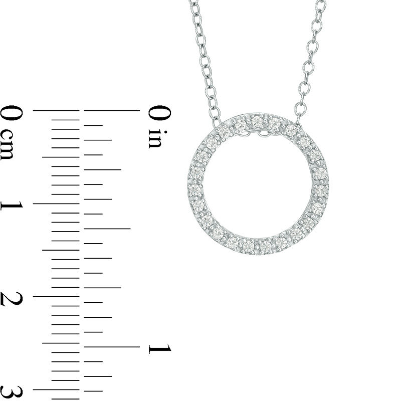 1/6 CT. T.W. Diamond Open Circle Pendant in 14K White Gold