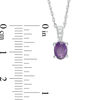 Thumbnail Image 1 of Oval Amethyst and Diamond Accent Vintage-Style Pendant in Sterling Silver