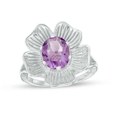 Light Purple cubic zirconia s   Size 8.5 Sterling Silver Purple Flower Ring Band Statement Big /& Bold