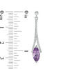 Thumbnail Image 1 of Marquise Amethyst and Diamond Accent Y-Drop Earrings in Sterling Silver