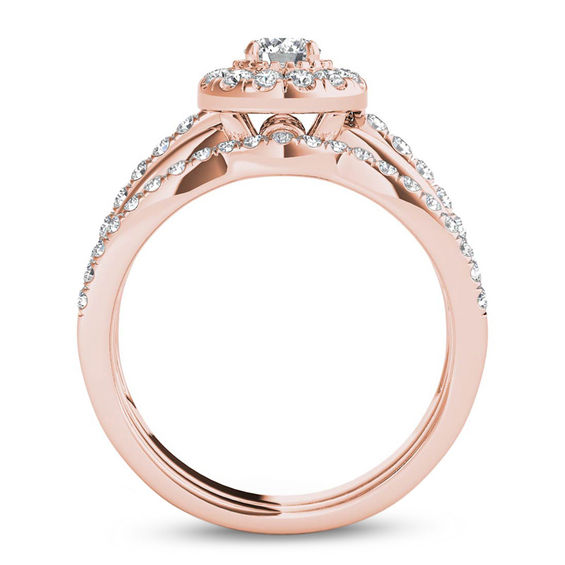 3/4 CT. T.W. Diamond Frame Bridal Set in 14K Rose Gold 3/4 CT. T.W. Diamond Frame Bridal Set in 14K Rose Gold