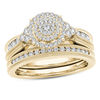 Thumbnail Image 0 of 1/2 CT. T.W. Diamond Triple Frame Tri-Sides Vintage-Style Bridal Set in 10K Gold