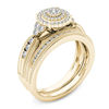 Thumbnail Image 2 of 1/2 CT. T.W. Diamond Triple Frame Tri-Sides Vintage-Style Bridal Set in 10K Gold