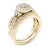 Thumbnail Image 1 of 1/2 CT. T.W. Diamond Triple Frame Tri-Sides Vintage-Style Bridal Set in 10K Gold