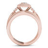 Thumbnail Image 3 of 1/2 CT. T.W. Diamond Triple Frame Tri-Sides Vintage-Style Bridal Set in 10K Rose Gold