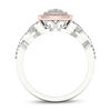 Thumbnail Image 2 of 1/3 CT. T.W. Composite Diamond Double Cushion Frame Twist Engagement Ring in 14K Two-Tone Gold