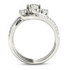 Thumbnail Image 2 of 3/4 CT. T.W. Diamond Three Stone Bypass Three Piece Bridal Set in 14K White Gold