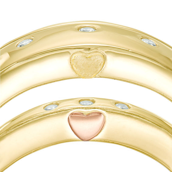 1/20 CT. T.w. Diamond Duo Wedding Band Set in 10K Gold