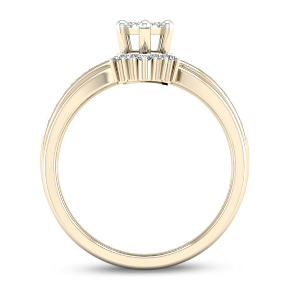 1/2 CT. T.w. Composite Diamond Marquise Bridal Set in 14K Gold