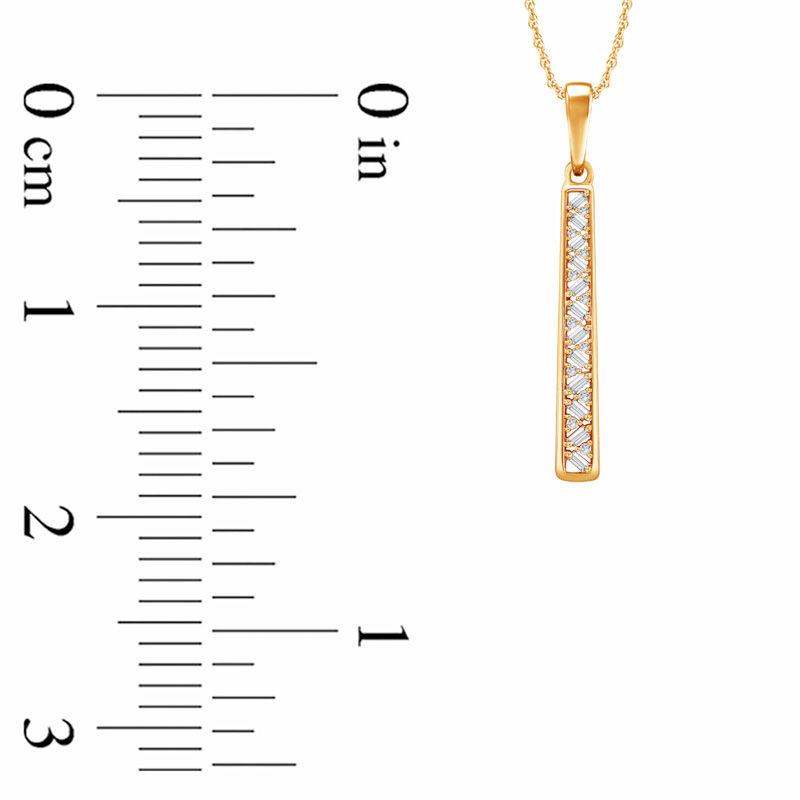 1/5 CT. T.W. Diamond Linear Pendant in 10K Gold