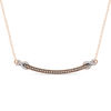 Thumbnail Image 1 of 1/5 CT. T.W. Champagne and White Diamond Curved Bar Necklace in 10K Rose Gold
