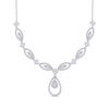 Thumbnail Image 1 of 1 CT. T.W. Pear-Shaped Multi-Diamond Ornate Teardrop Necklace in 10K White Gold