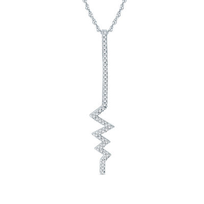 1/10 CT. T.W. Diamond Heartbeat Pendant 