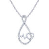 Thumbnail Image 1 of 1/20 CT. T.W. Diamond Heartbeat Infinity Pendant in Sterling Silver