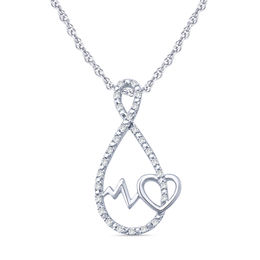 1/20 CT. T.W. Diamond Heartbeat Infinity Pendant in Sterling Silver