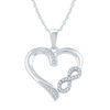 Thumbnail Image 1 of 1/10 CT. T.W. Diamond Infinity Heart Pendant in Sterling Silver