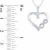 Thumbnail Image 2 of 1/10 CT. T.W. Diamond Infinity Heart Pendant in Sterling Silver