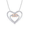 Thumbnail Image 0 of 1/10 CT. T.W. Diamond Infinity Double Heart Pendant in Sterling Silver and 10K Rose Gold
