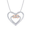 Thumbnail Image 1 of 1/10 CT. T.W. Diamond Infinity Double Heart Pendant in Sterling Silver and 10K Rose Gold