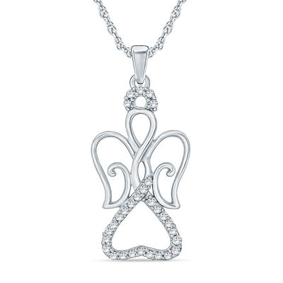 Diamond Accent Angel Pendant In Sterling Silver Exclusives Collections Zales - Vs Diamond Angel Pendant Diamond Accent Angel Pendant In Sterling Silver Exclusives Collections Zales - Vs Diamond Angel Pendant