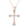Thumbnail Image 1 of 1/10 CT. T.W. Diamond Geometric Cross in 10K Rose Gold