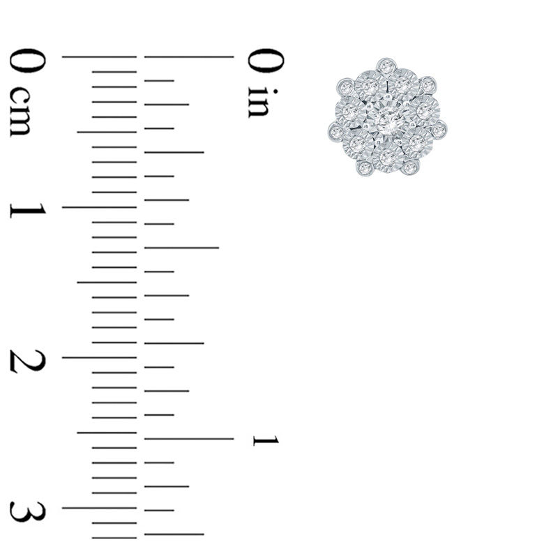 Main Image 2 of 1/4 CT. T.W. Diamond Starburst Frame Stud Earrings in Sterling Silver