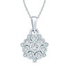Thumbnail Image 0 of 1/6 CT. T.W. Diamond Starburst Frame Pendant in Sterling Silver