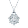 Thumbnail Image 1 of 1/6 CT. T.W. Diamond Starburst Frame Pendant in Sterling Silver