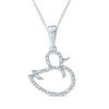 Thumbnail Image 1 of 1/10 CT. T.W. Diamond Duck Pendant in Sterling Silver