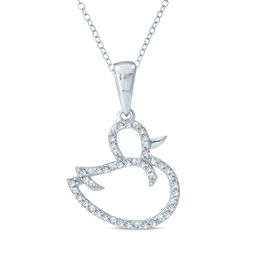 1/10 CT. T.W. Diamond Duck Pendant in Sterling Silver